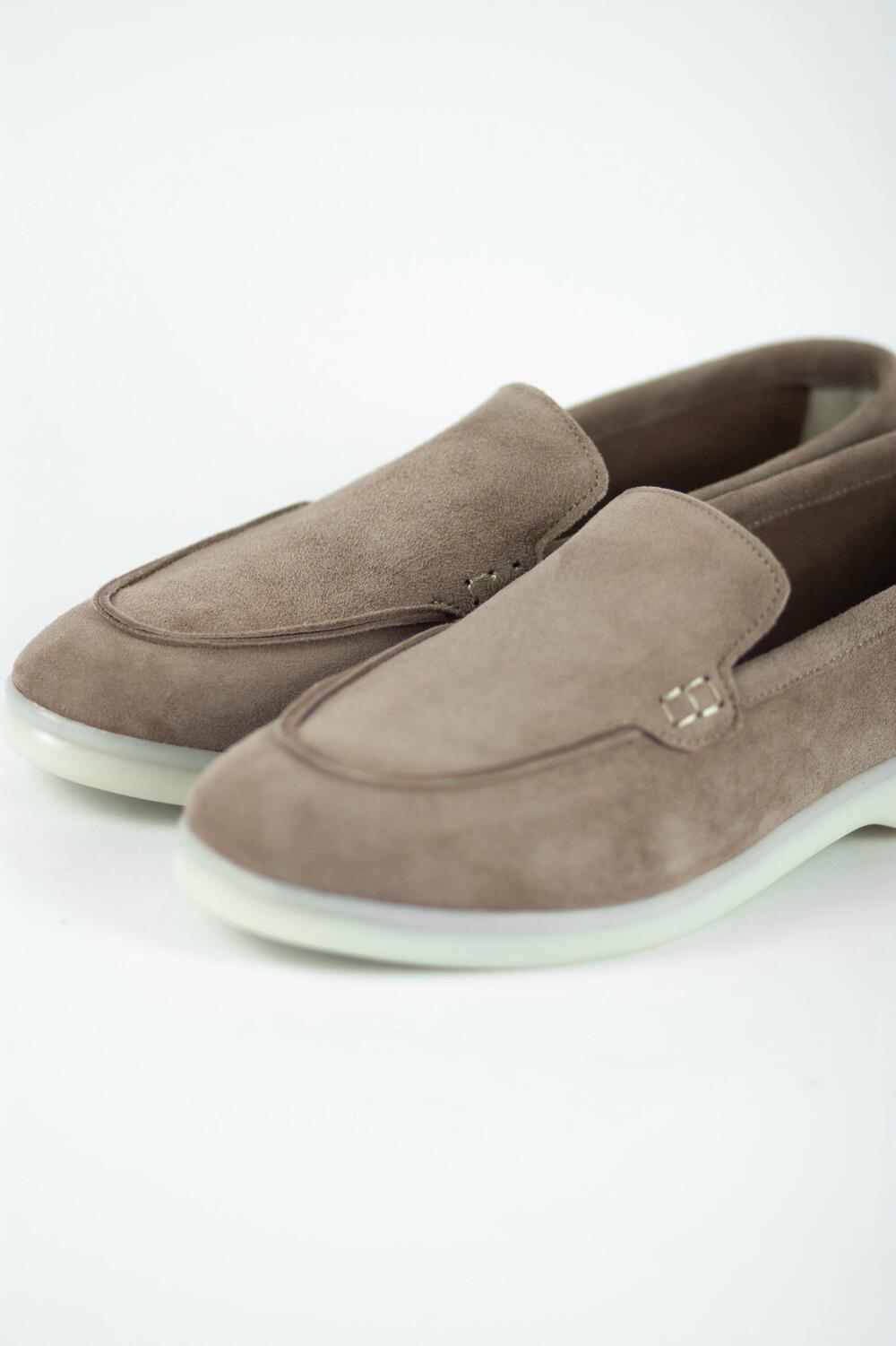 Натуральні лофери "Хіларі", велюр, T0125 беж, 41