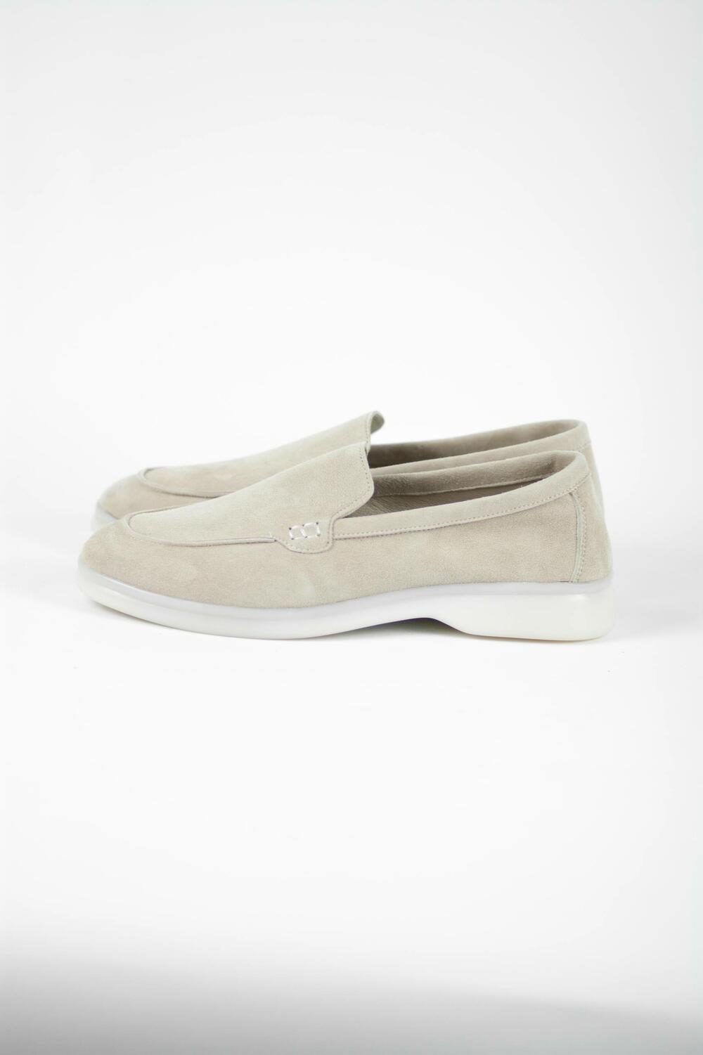 Натуральні лофери "Хіларі", велюр, T0125 айворі, 41