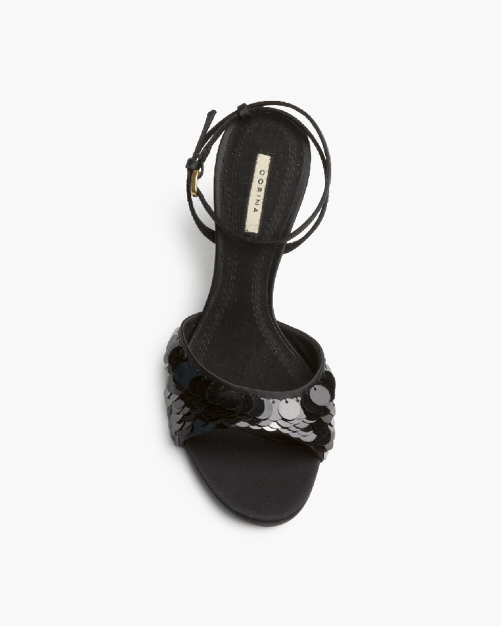 Босоніжки з паєтками М6281 чорний, 39