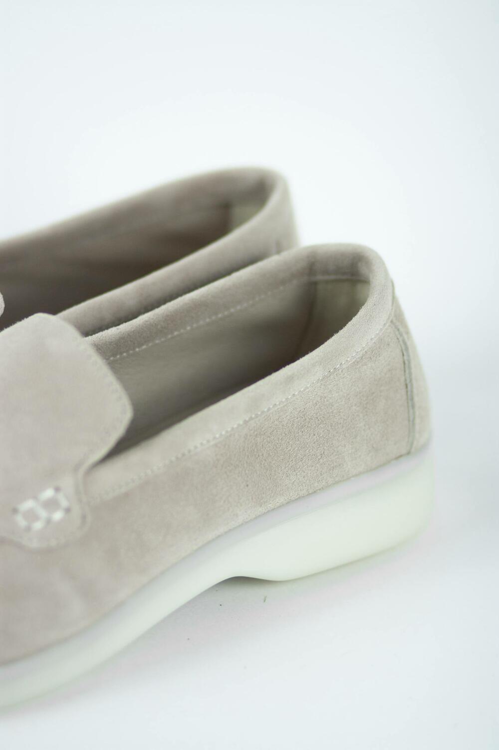 Натуральні лофери "Хіларі", велюр, T0125 айворі, 38