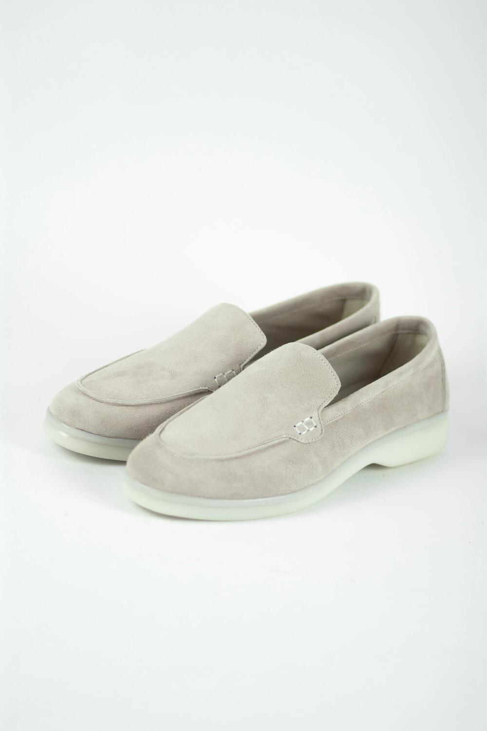 Натуральні лофери "Хіларі", велюр, T0125 айворі, 38