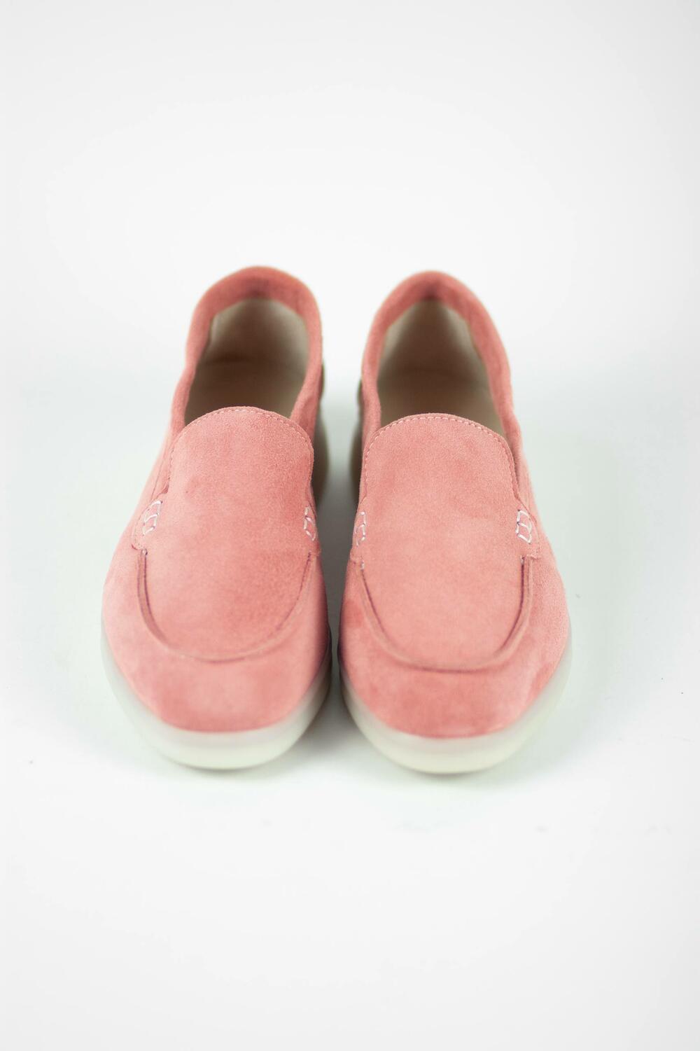 Натуральні лофери "Хіларі", велюр, T0125 рожевий, 39