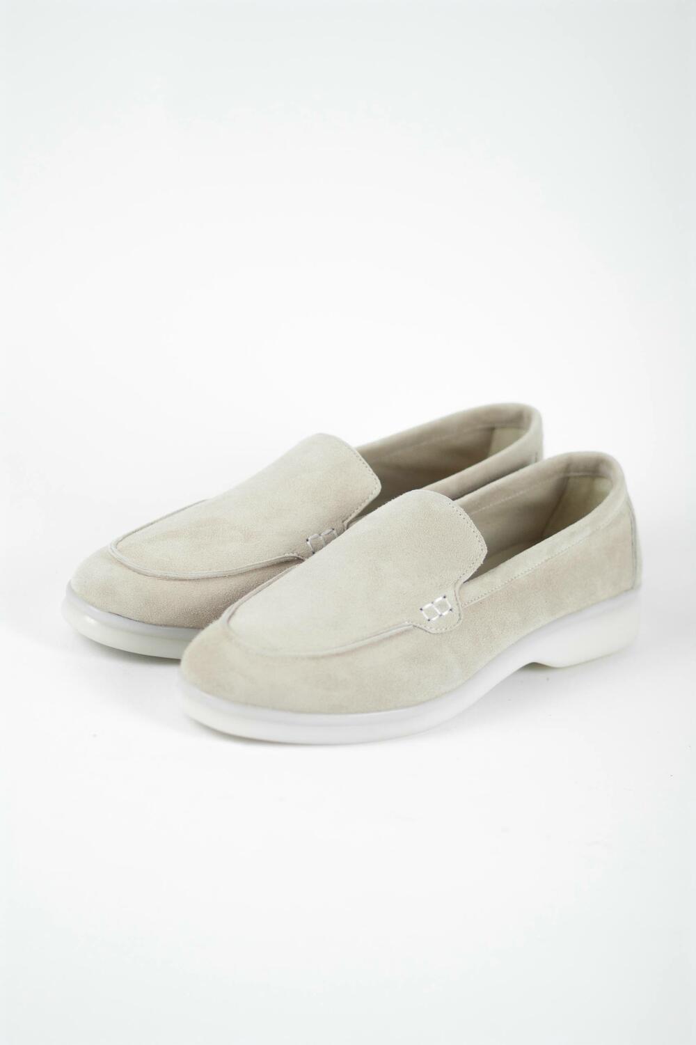 Натуральні лофери "Хіларі", велюр, T0125 айворі, 37