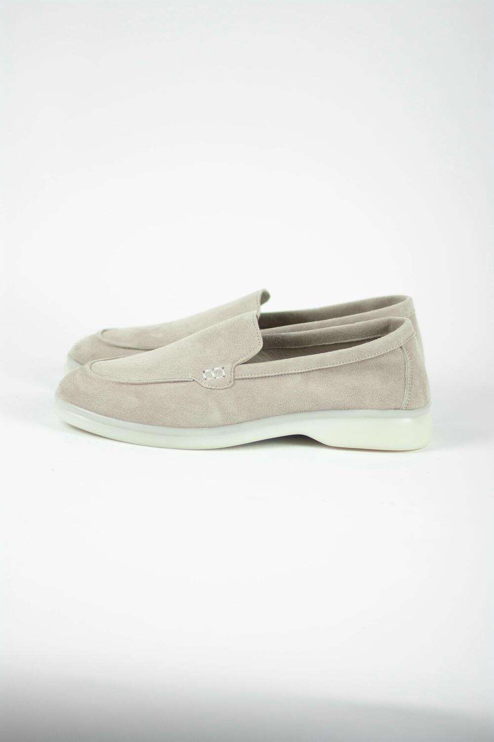 Натуральні лофери "Хіларі", велюр, T0125 айворі, 38