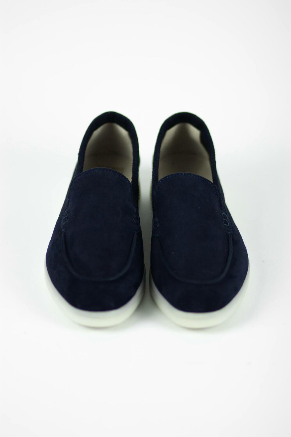 Натуральні лофери "Хіларі", велюр, T0125 темно-синій, 41