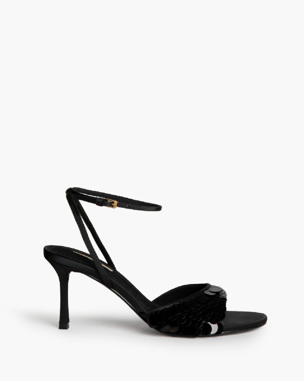 Босоніжки з паєтками М6281 чорний, 39