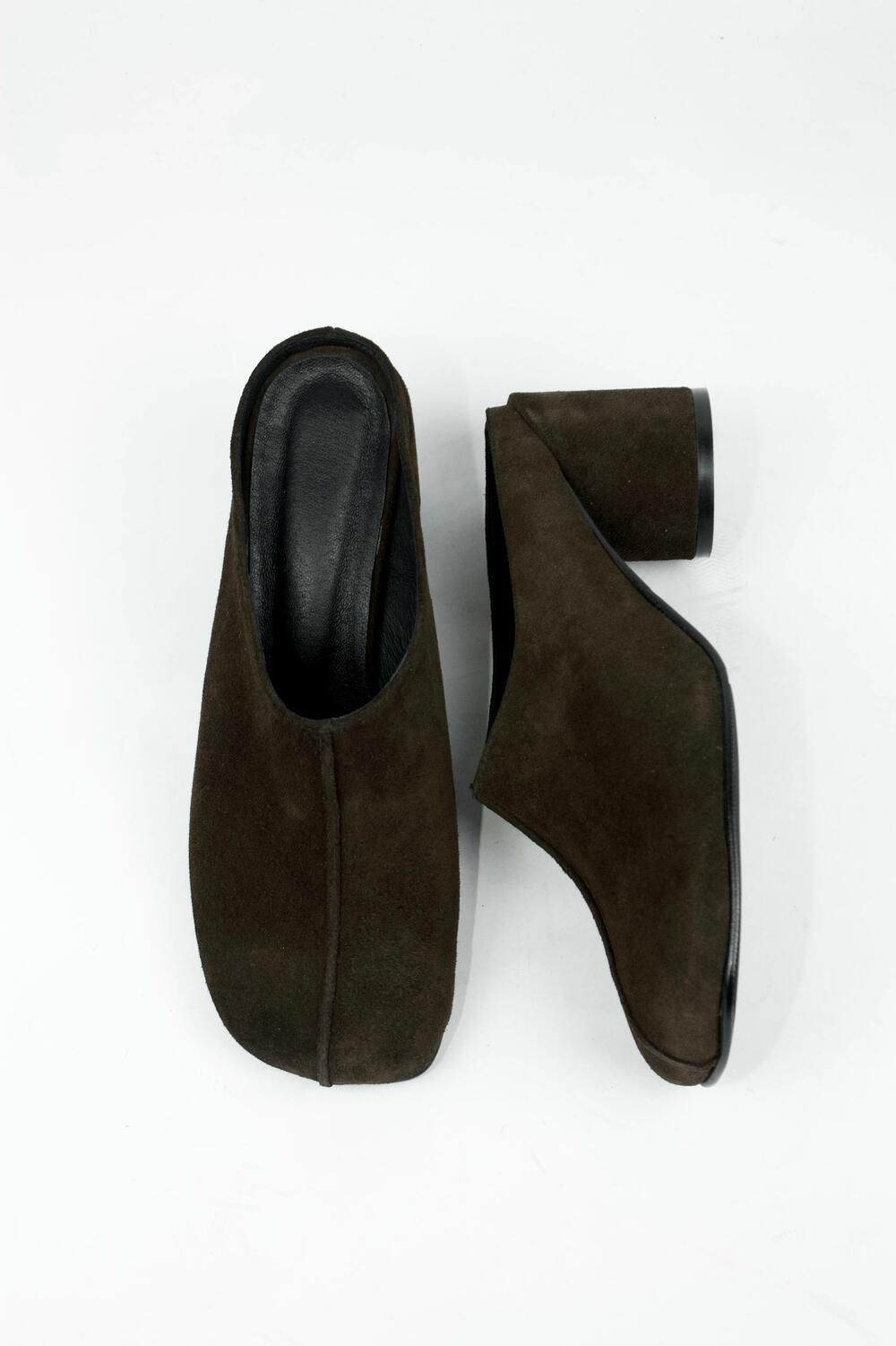 Сабо замшеві, 26646 Шоколад, 40