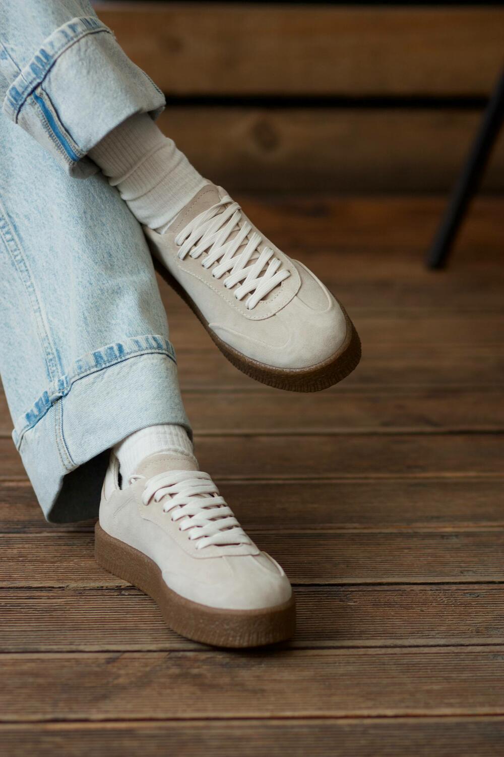 Кеди класичні на підвищеній підошві, Т-5/2-21413 беж, 40