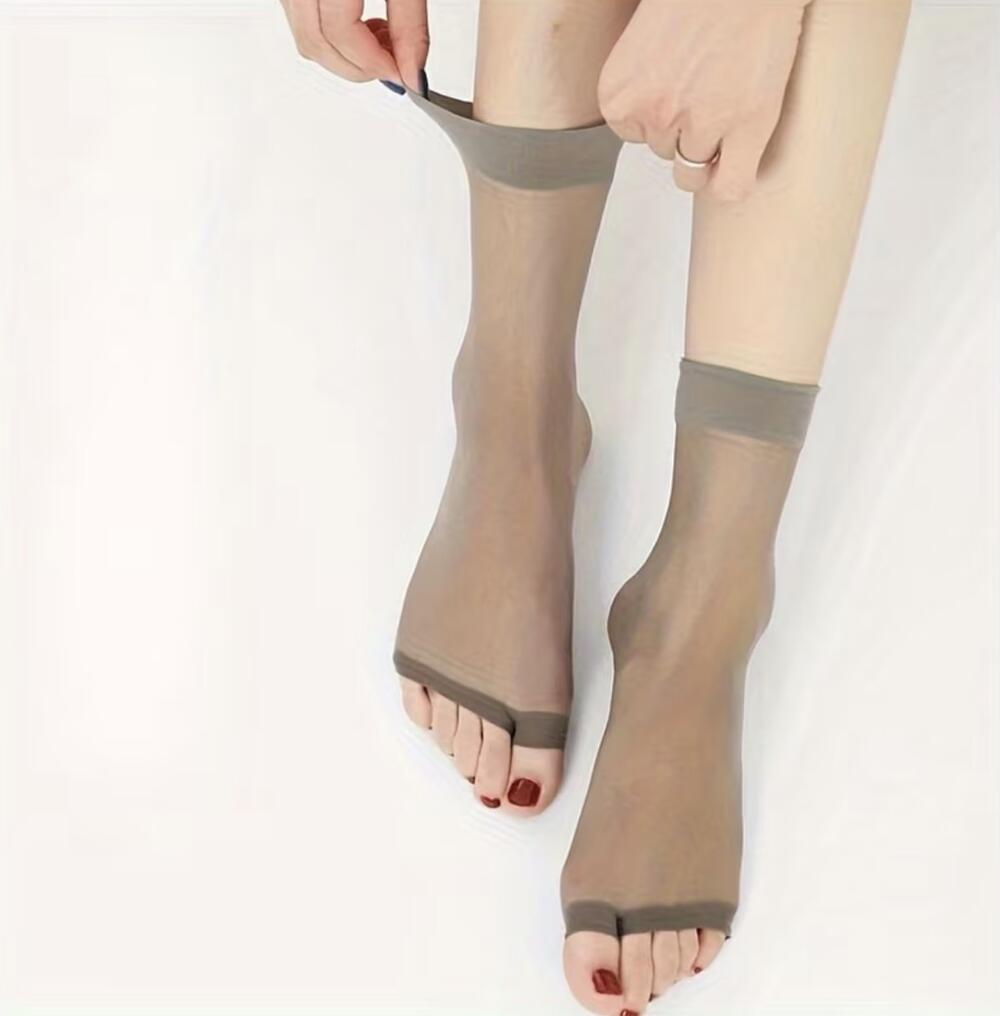 Шкарпетки капронові з відкритими пальцями сірий