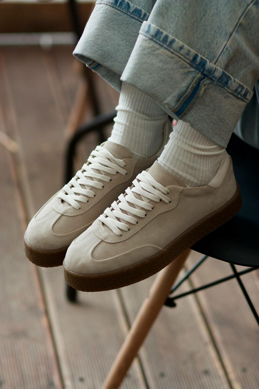 Кеди класичні на підвищеній підошві, Т-5/2-21413 беж, 40