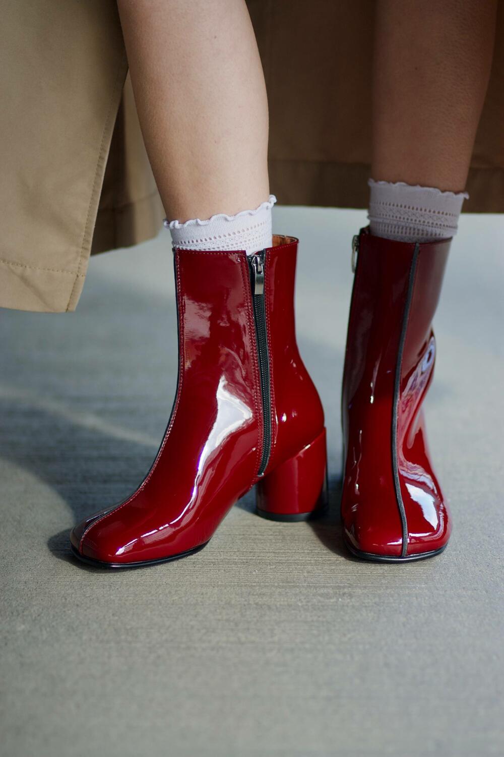 Ботильйони Наомі, лакові, 25204 бордо, 40