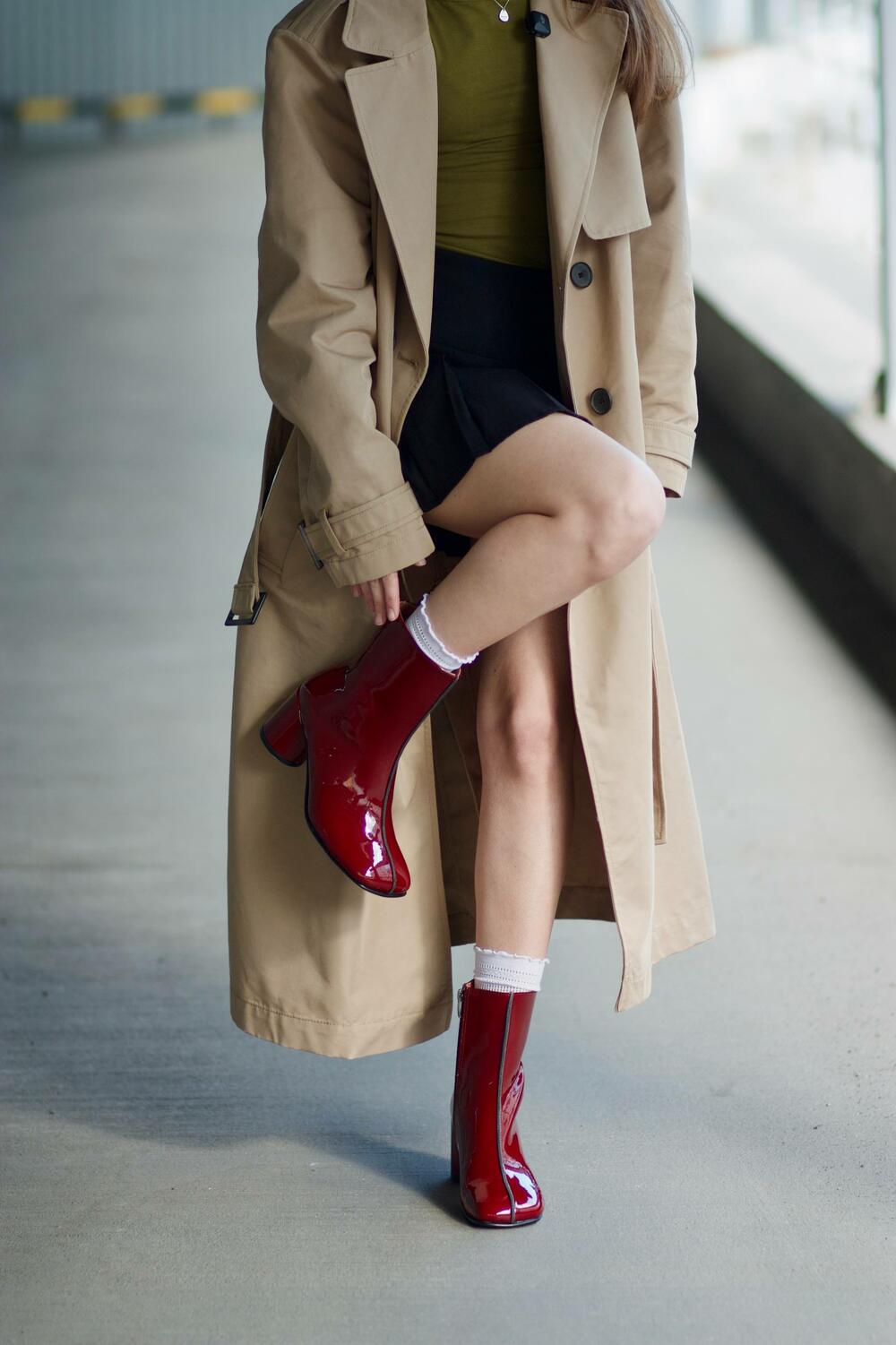 Ботильйони Наомі, лакові, 25204 бордо, 40