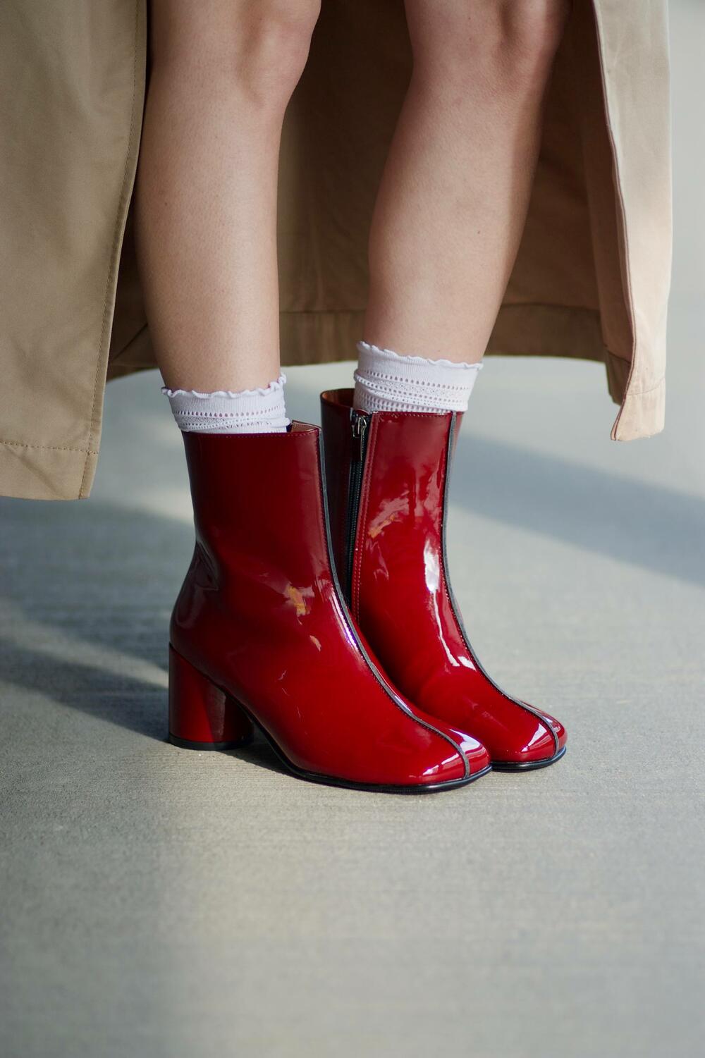 Ботильйони Наомі, лакові, 25204 бордо, 40