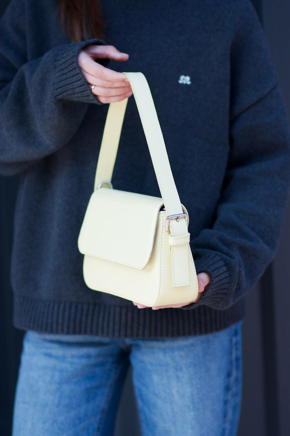 Сумка Лондон шкіряна, 1055 лимонний