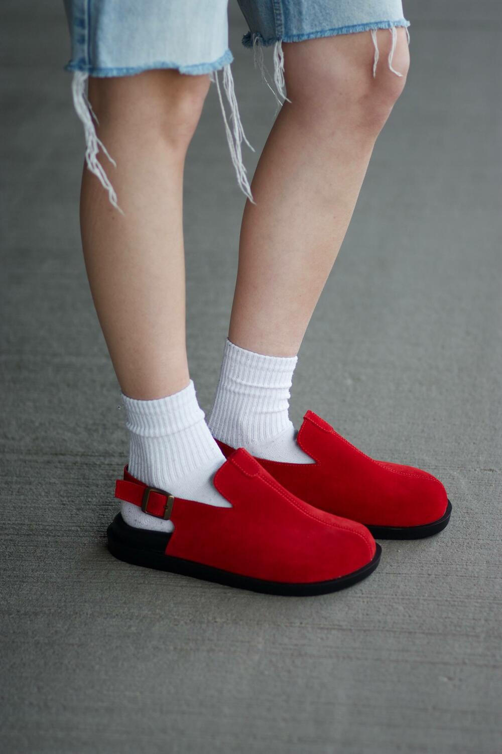 Клоги натуральні, 246 червоний, 39