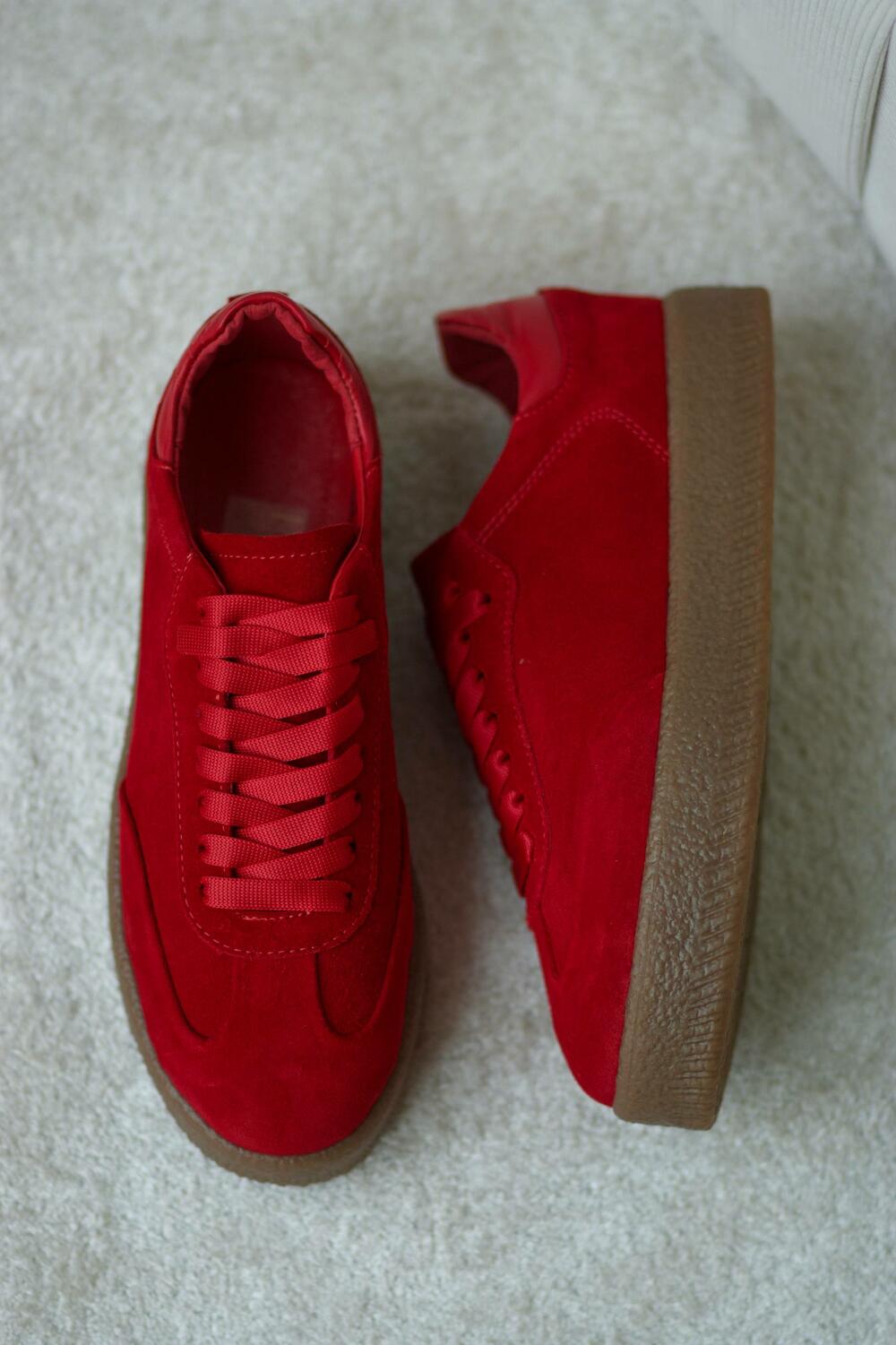 Кеди класичні на підвищеній підошві, ЗАМША, Т-5/2-21413 червоний, 41