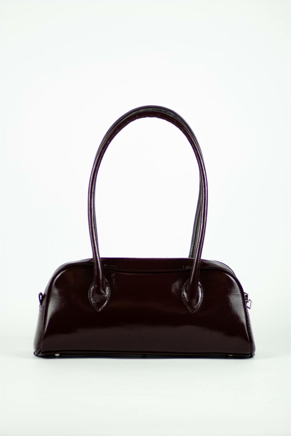 Сумка шкіряна, лак, Такса, 1069 