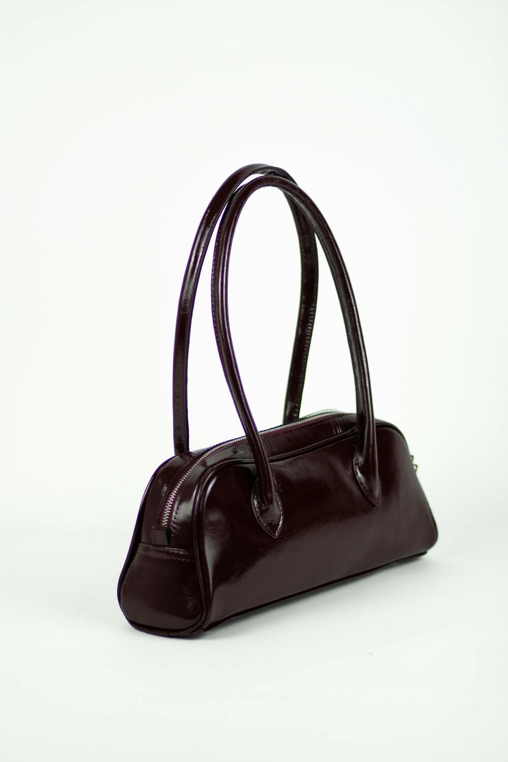 Сумка шкіряна, лак, Такса, 1069 бордо