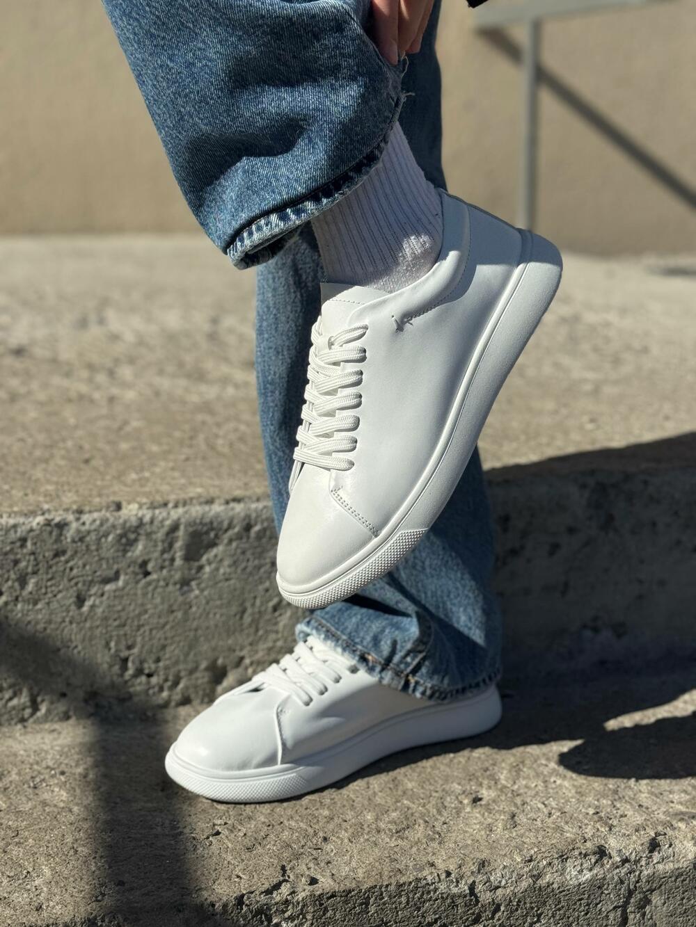 Класичні натуральні кеди К1526 білий, 41