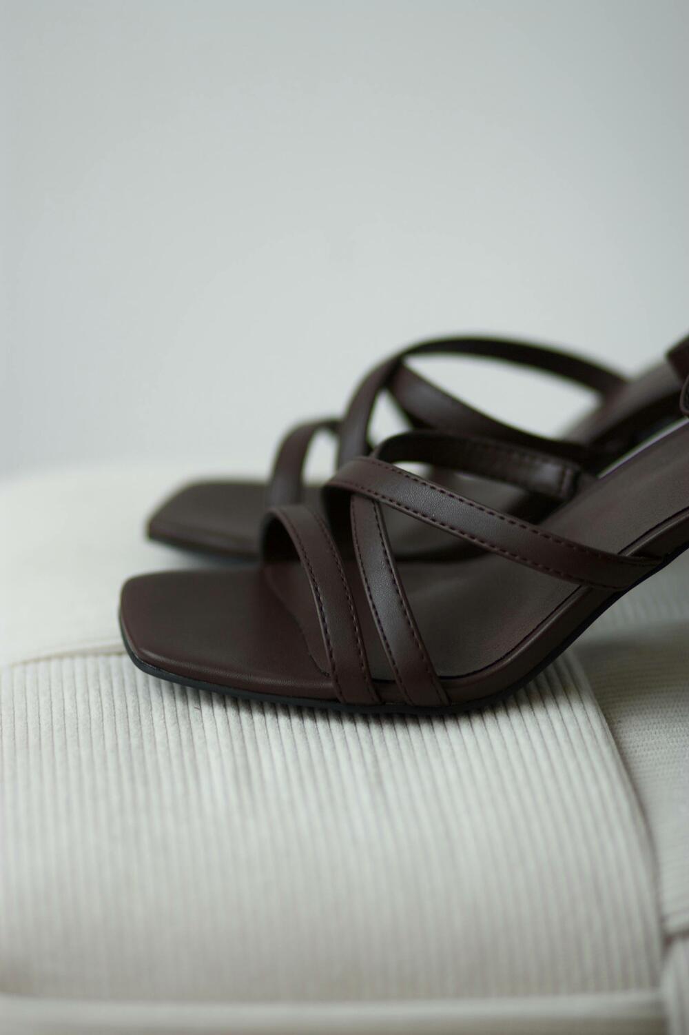 Босоніжки на підборах 7 см, 957012/21-04W коричневий, 40