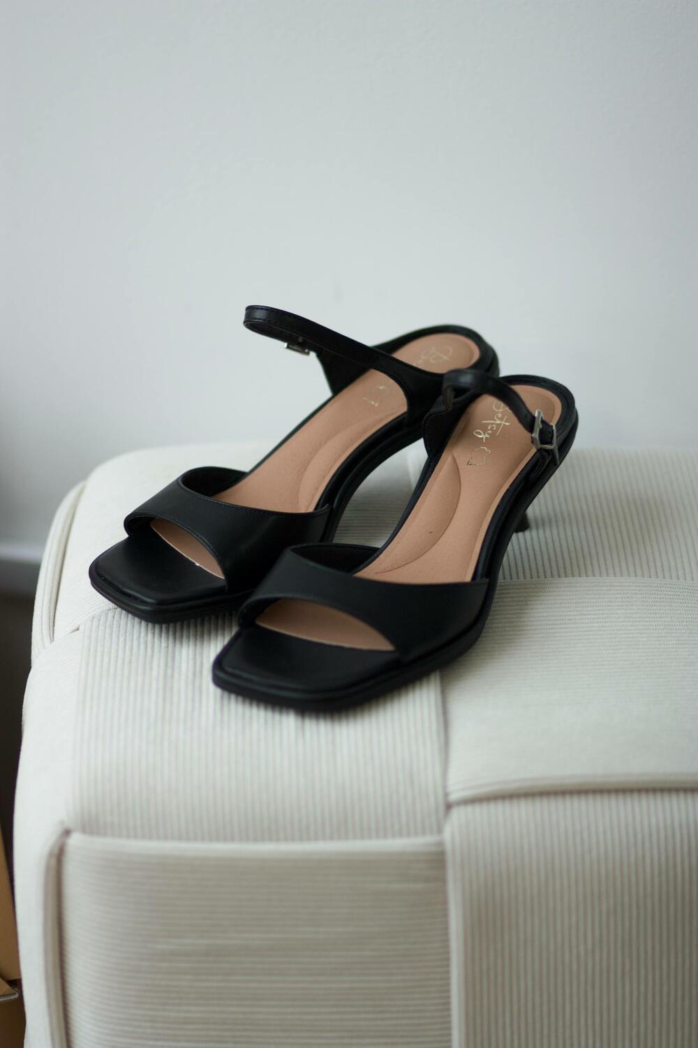 Босоніжки з двома ремінцями, 4 см, 957082/01-01W 