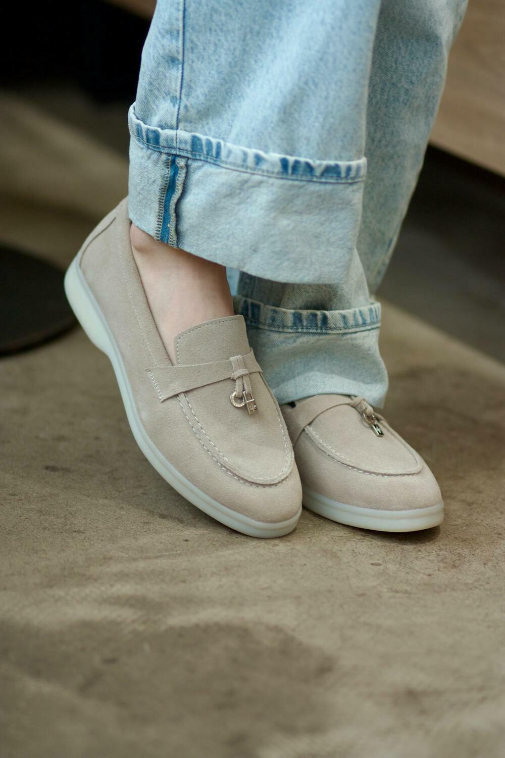 Лофери натуральні "loro piana", Т0526/1 кава, 37