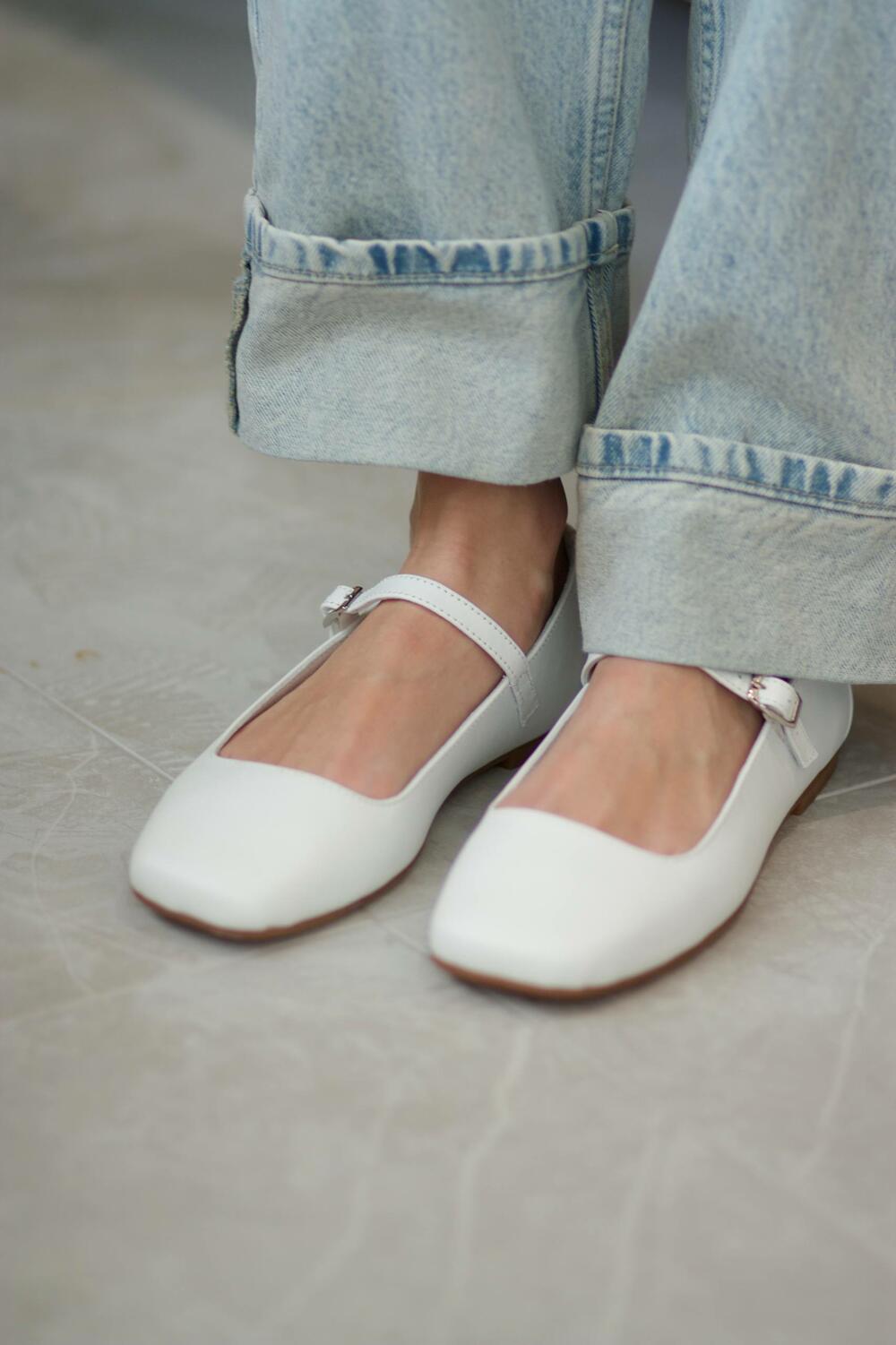 Балетки класичні, натуральні, BL 0225 білий, 41