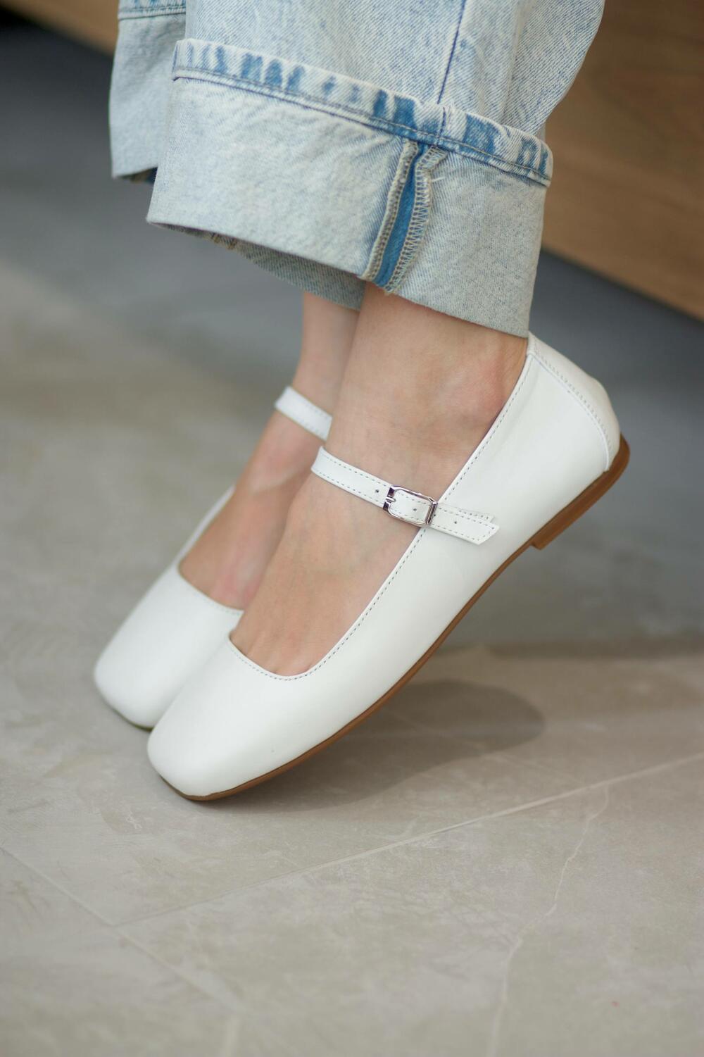 Балетки класичні, натуральні, BL 0225 білий, 41