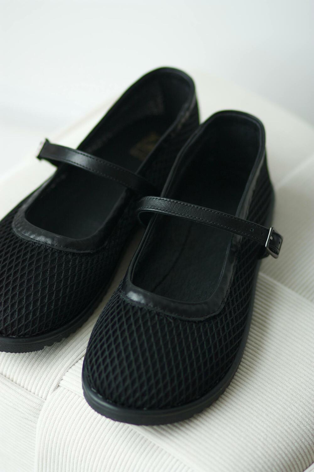 Балетки сітчасті натуральні, BL 0325 чорний, 39