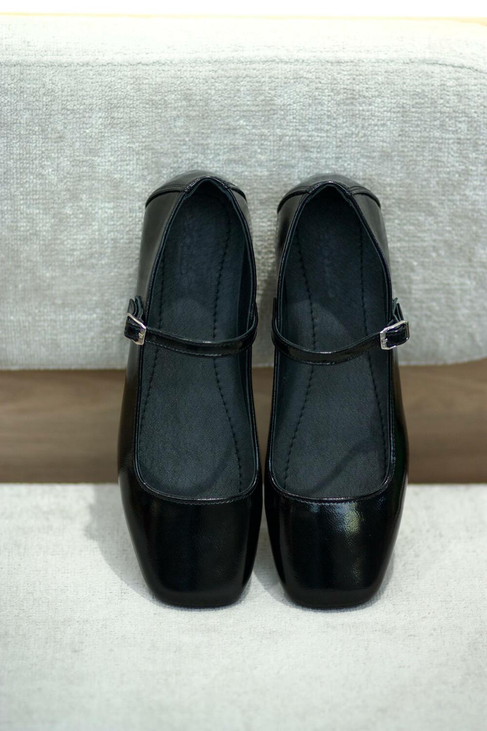 Балетки класичні, натуральні, лаковані, BL 0225 чорний, 40