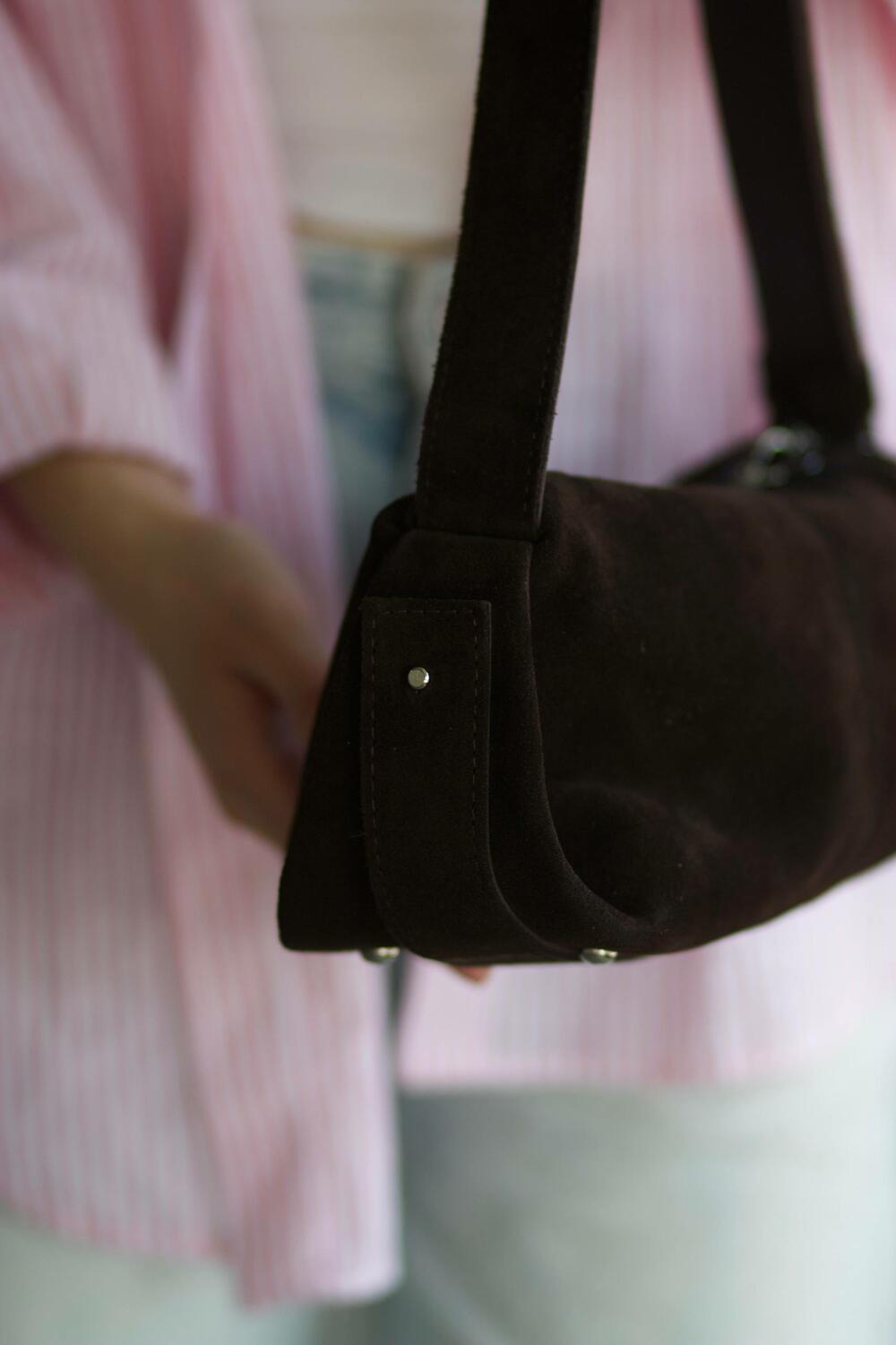 Сумка замшева, 1054 Шоколад
