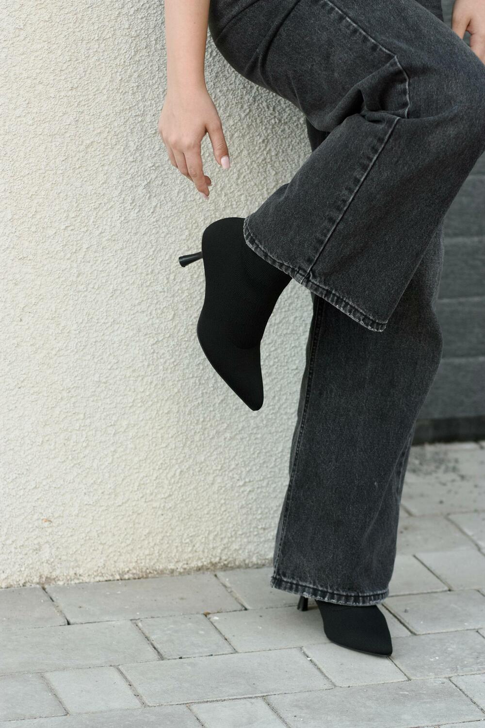 Ботильйони трикотаж, LA078 чорний