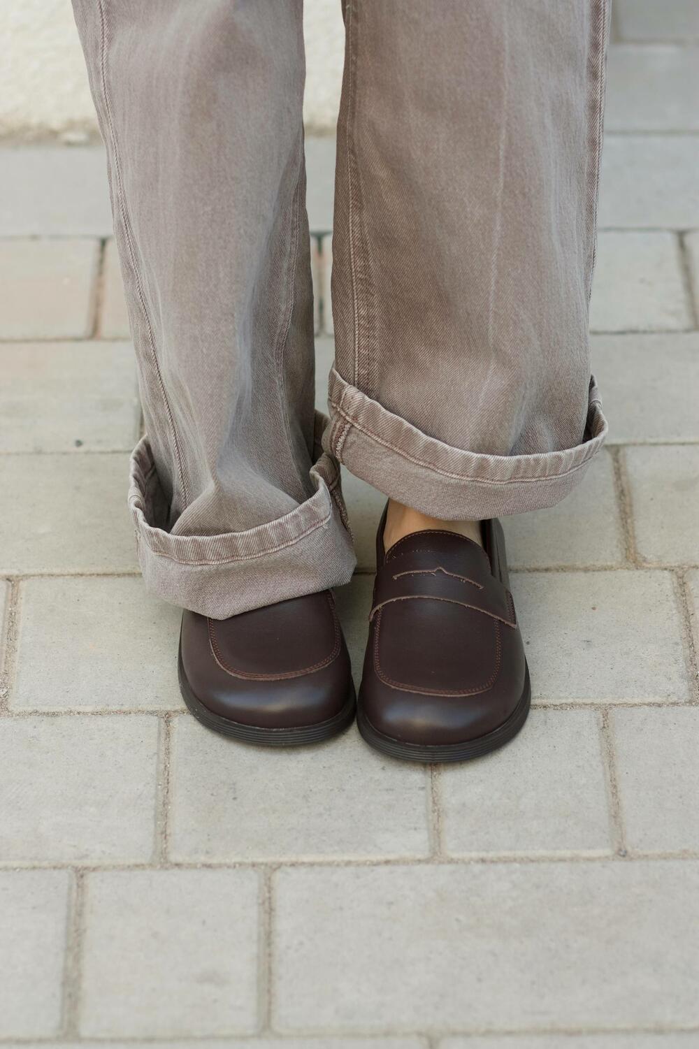 Лофери анатомічні шкіряні, T0325 коричневий